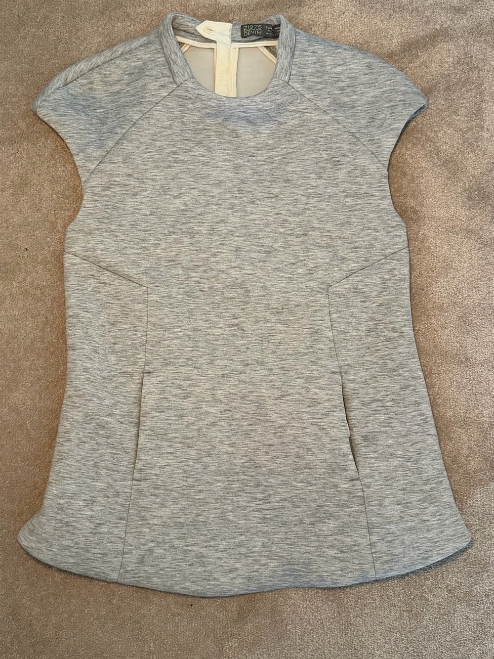 Zara Light Gray Cap-Sleeve Structured Top